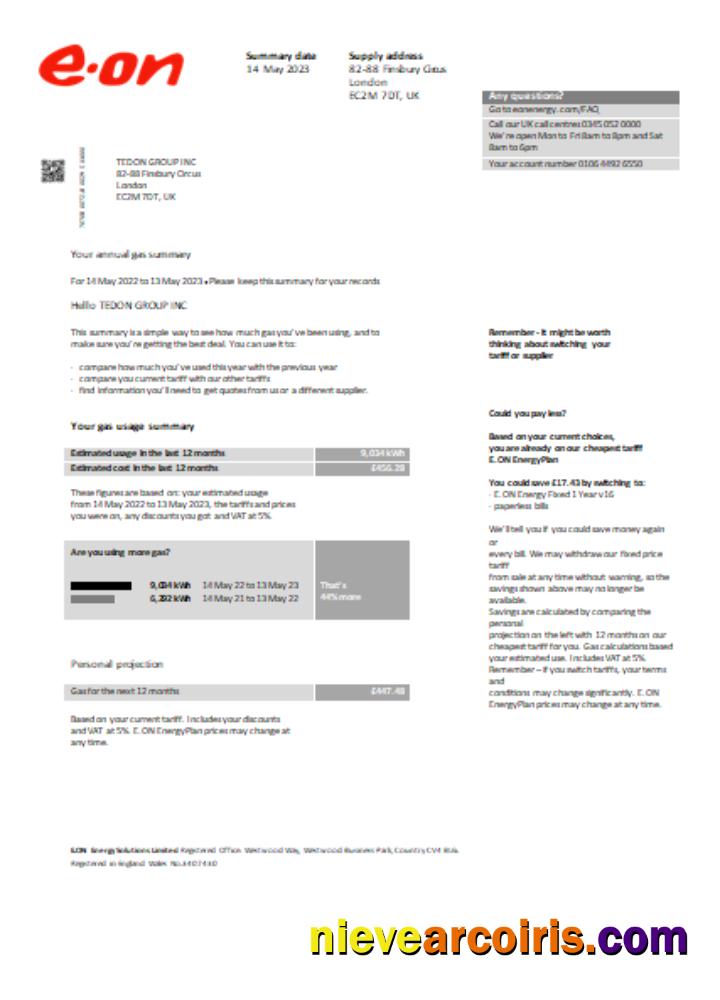 E.ON UK utility business bill